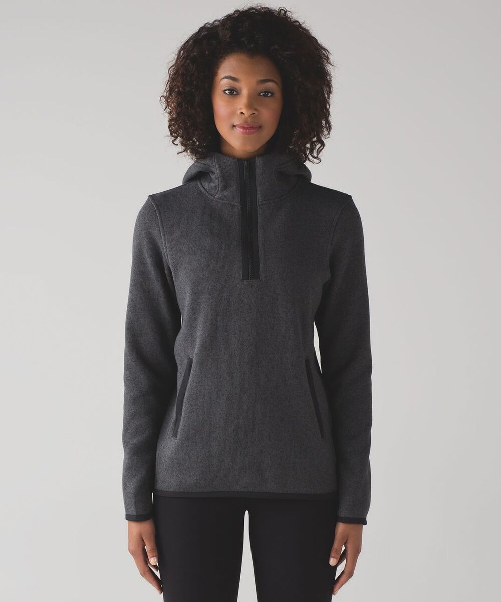 Lululemon It's Fleecing Cold Pullover Hoodie Women's 4 Black Cotton Fleece